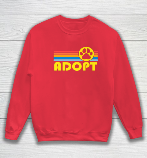 Rescue Animal Adoption Adopt Cat or Dog Vintage Retro Sunset Sweatshirt 7