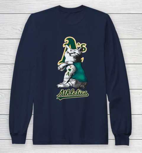 MLB Baseball My Cat Loves Oakland Athletics Long Sleeve T-Shirt 2