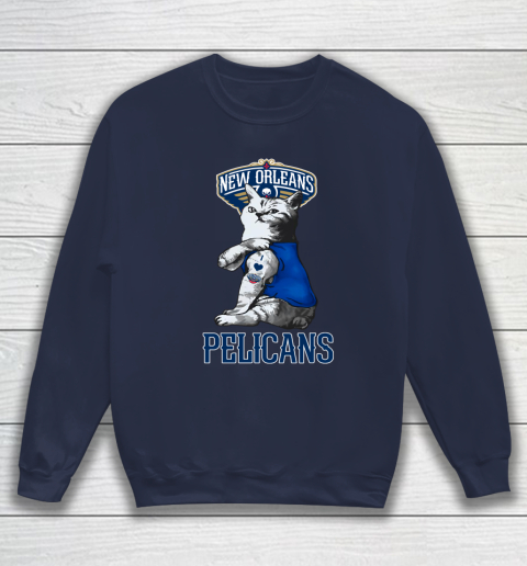 NBA Basketball My Cat Loves New Orleans Pelicans Sweatshirt 2
