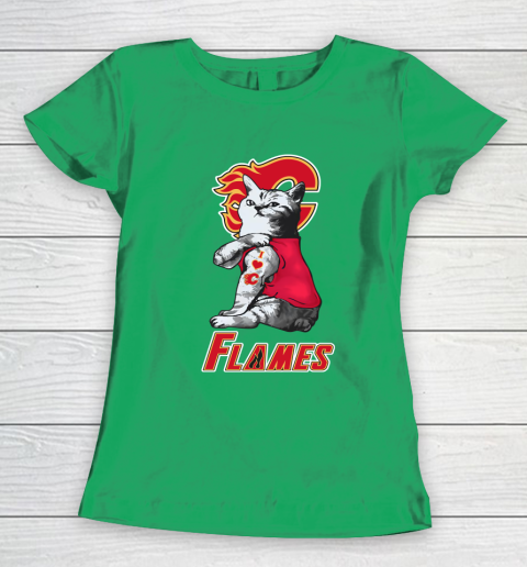 NHL My Cat Loves Calgary Flames Hockey Women's T-Shirt 5
