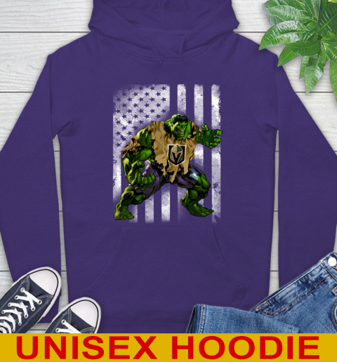 Vegas Golden Knights Hulk Marvel Avengers NHL Hockey American Flag Hoodie 5