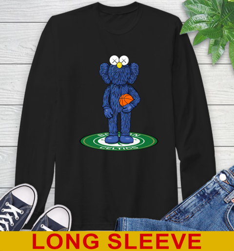 NBA Basketball Boston Celtics Kaws Bff Blue Figure Shirt Long Sleeve T-Shirt 3 NBA Basketball Boston Celtics Kaws Bff Blue Figure Shirt Long Sleeve T-Shirt - Image 3