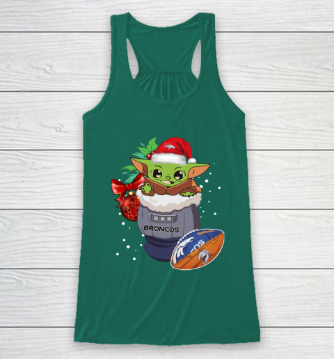 Denver Broncos Christmas Baby Yoda Star Wars Funny Happy NFL Racerback Tank 6