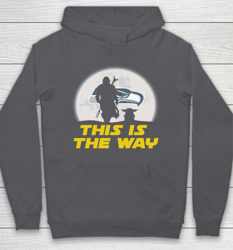 Seattle Seahawks NFL Football Star Wars Yoda And Mandalorian This Is The Way Hoodie - Image 5
