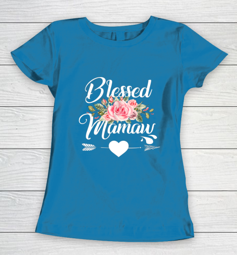 Blessed Mamaw Thanksgiving Christmas Floral Gift For Grandma Women's T-Shirt 6