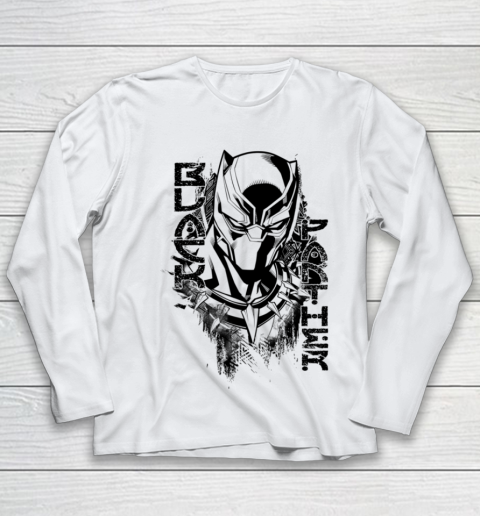 Marvel Black Panther Edgy Paint Comic Graphic Youth Long Sleeve