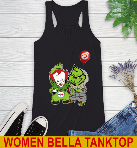 Pittsburgh Steelers Baby Pennywise Grinch Christmas NFL Football Racerback Tank 2