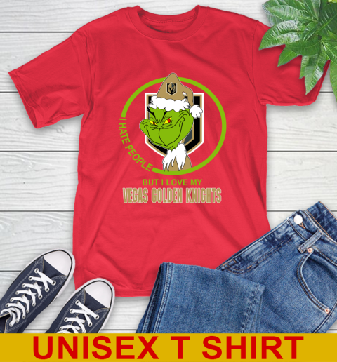 Vegas Golden Knights NHL Christmas Grinch I Hate People But I Love My Favorite Hockey Team T-Shirt 10