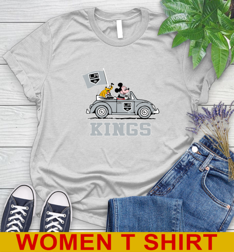 NHL Hockey Los Angeles Kings Pluto Mickey Driving Disney Shirt Women's T-Shirt