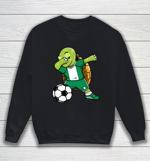 Dabbing Turtle Nigeria Soccer Fans Jersey Nigerian Football Sweatshirt