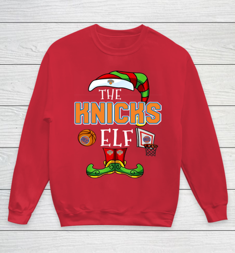 New York Knicks Christmas ELF Funny NBA Youth Sweatshirt 7