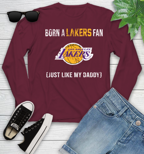 NBA Los Angeles Lakers Loyal Fan Just Like My Daddy Basketball Shirt Youth Long Sleeve 6 NBA Los Angeles Lakers Loyal Fan Just Like My Daddy Basketball Shirt Youth Long Sleeve - Image 6