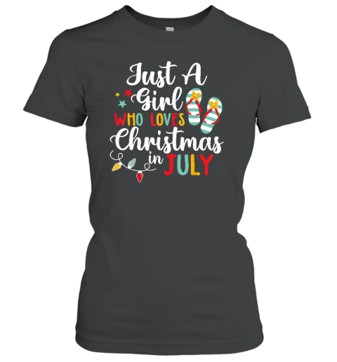 Just A Girl Who Loves Christmas In Jully Summer Beach Women's T-Shirt