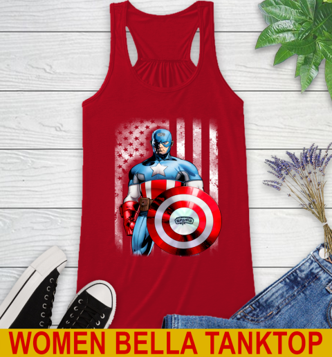 San Antonio Spurs NBA Basketball Captain America Marvel Avengers American Flag Shirt Racerback Tank 4