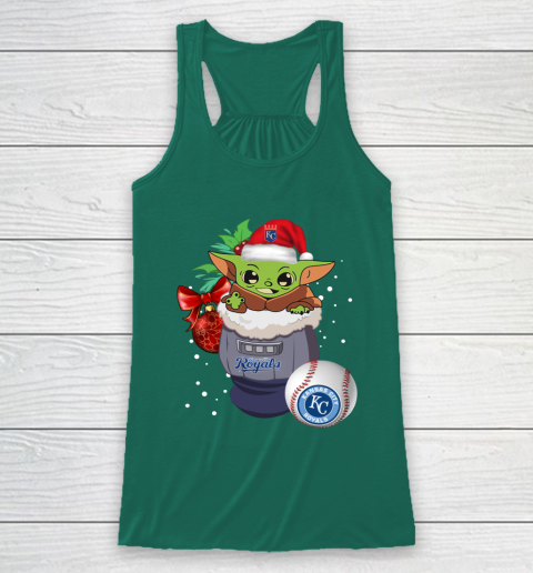 Kansas City Royals Christmas Baby Yoda Star Wars Funny Happy MLB Racerback Tank 6