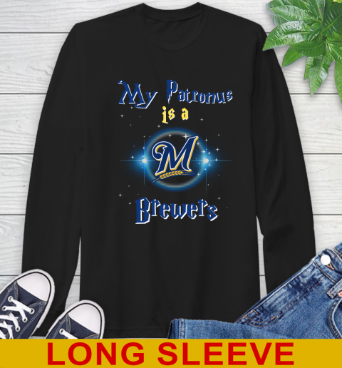 MLB Baseball Harry Potter My Patronus Is A Milwaukee Brewers Long Sleeve T-Shirt