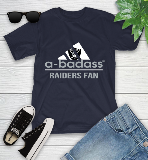 Oakland Raiders NFL Football A Badass Adidas Adoring Fan Sports Youth T-Shirt - Image 3