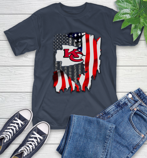 Kansas City Chiefs NFL Football American Flag T-Shirt 3