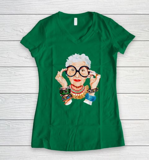 Iris Apfel Women's V-Neck T-Shirt 3