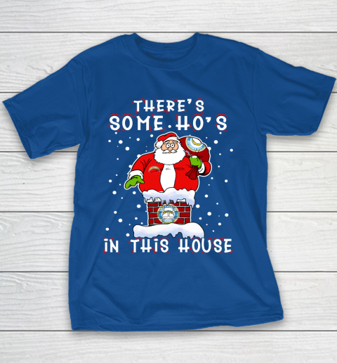 Los Angeles Chargers Christmas There Is Some Hos In This House Santa Stuck In The Chimney NFL Youth T-Shirt 6