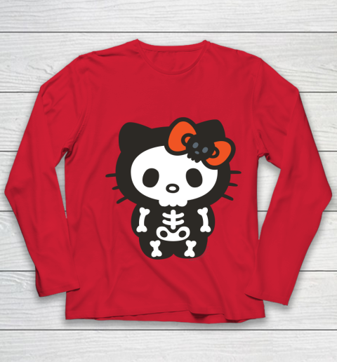 Hello Kitty Skeleton Halloween Youth Long Sleeve 7