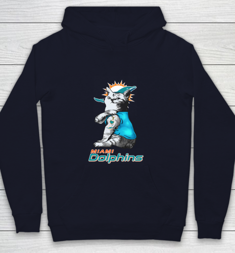 NFL Football My Cat Loves Miami Dolphins Youth Hoodie 2