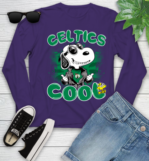 NBA Basketball Boston Celtics Cool Snoopy Shirt Youth Long Sleeve 4