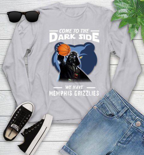 NBA Come To The Dark Side We Have Memphis Grizzlies Star Wars Darth Vader Basketball Youth Long Sleeve 5