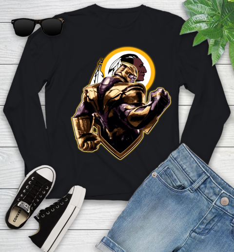 NFL Thanos Avengers Endgame Football Sports Washington Redskins Youth Long Sleeve 2
