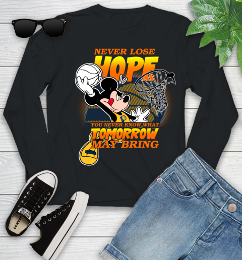 Indiana Pacers NBA Basketball Mickey Disney Never Lose Hope Youth Long Sleeve