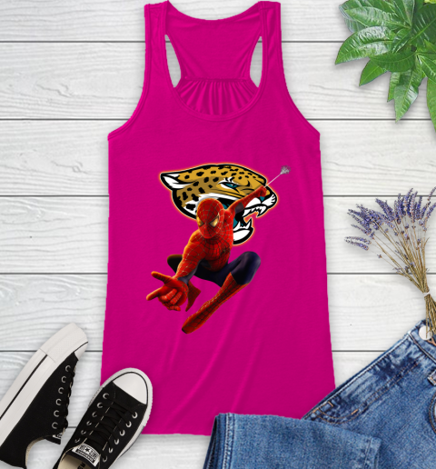 NFL Spider Man Avengers Endgame Football Jacksonville Jaguars Racerback Tank 8