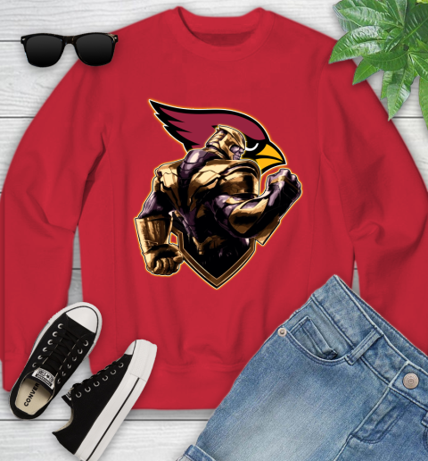 NFL Thanos Avengers Endgame Football Sports Arizona Cardinals Youth Sweatshirt 9