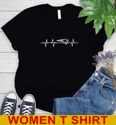 New England Patriots NFL Football Heart Beat Shirt Women's T-Shirt