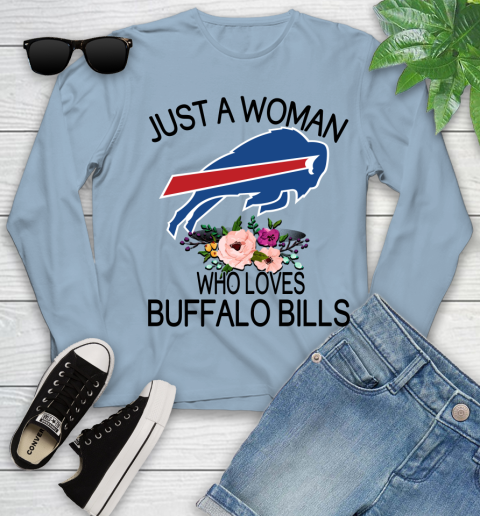 NFL Just A Woman Who Loves Buffalo Bills Football Sports Youth Long Sleeve 6