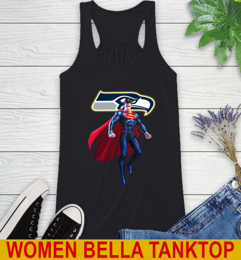 NFL Superman DC Sports Football Seattle Seahawks Racerback Tank 2