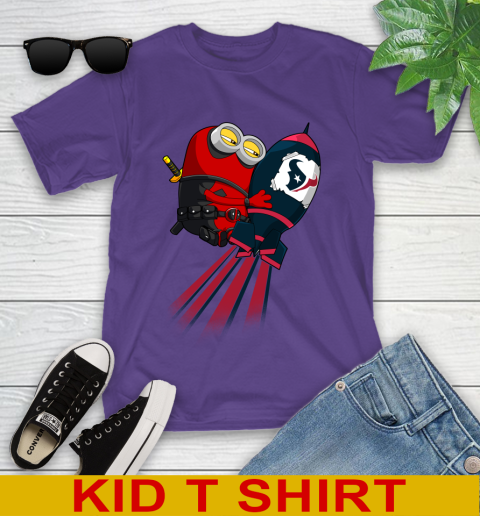 NFL Football Houston Texans Deadpool Minion Marvel Shirt Youth T-Shirt 3