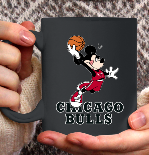 NBA Basketball Chicago Bulls Cheerful Mickey Mouse Shirt Ceramic Mug 15oz