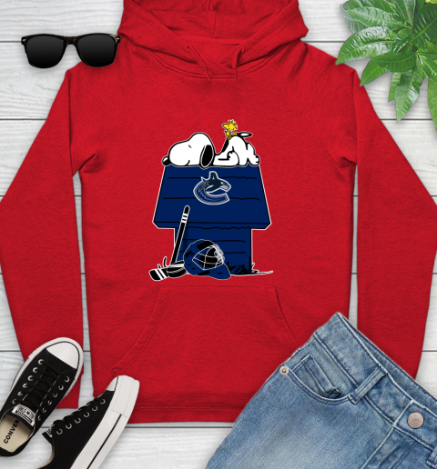 Vancouver Canucks NHL Hockey Snoopy Woodstock The Peanuts Movie Youth Hoodie 11