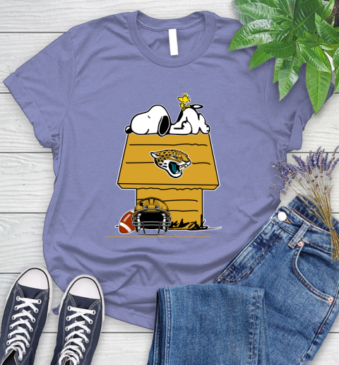 Jacksonville Jaguars NFL Football Snoopy Woodstock The Peanuts Movie Women's T-Shirt 11