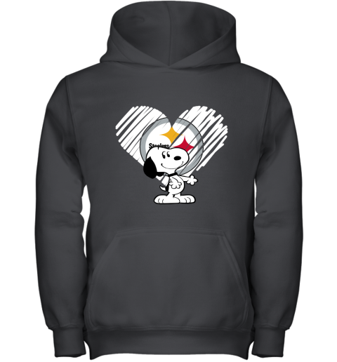 I Love Pitburg Steelers Snoopy In My Heart NFL Youth Hoodie