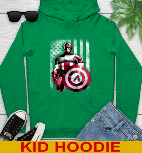 Arizona Diamondbacks MLB Baseball Captain America Marvel Avengers American Flag Shirt Youth Hoodie 8
