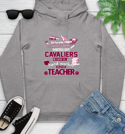 Cleveland Cavaliers NBA I'm A Difference Making Student Caring Basketball Loving Kinda Teacher Youth Hoodie 6