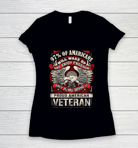 Veteran Shirt Veteran 97% Of American Women's V-Neck T-Shirt