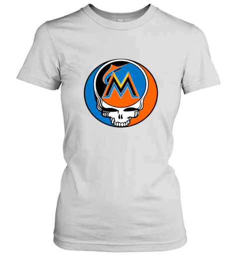 Miami Marlins The Grateful Dead Baseball MLB Mashup Women's T-Shirt