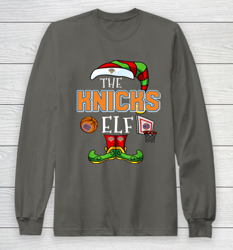 New York Knicks Christmas ELF Funny NBA Long Sleeve T-Shirt 5