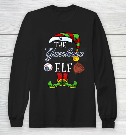 New York Yankees Christmas ELF Funny MLB Long Sleeve T-Shirt