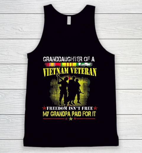 Grandpa Funny Gift Apparel  Vietnam Veteran Granddaughter My Grandpa Paid Tank Top
