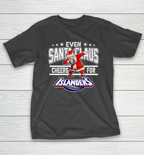 New York Islanders Even Santa Claus Cheers For Christmas NHL T-Shirt