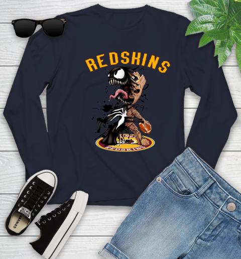NFL Washington Redskins Football Venom Groot Guardians Of The Galaxy Youth Long Sleeve 3