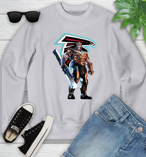 NFL Thanos Gauntlet Avengers Endgame Football Atlanta Falcons Youth Sweatshirt 4